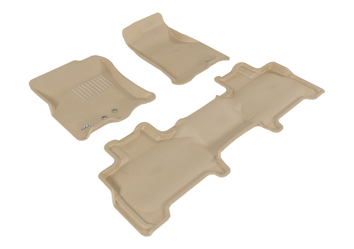 2011-2017 Ford Expedition Floor Mats Liners Front and Rear Row Kagu Tan w/ 2nd row center console