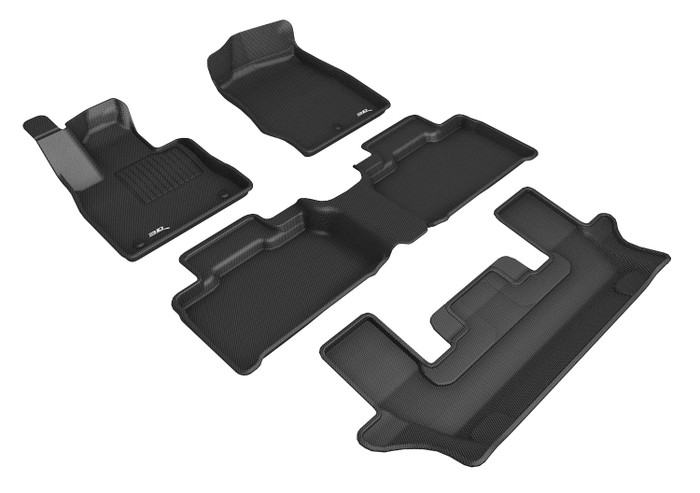 2020-2021 Ford Explorer Floor Mats Liners Front and Rear Row Kagu Black w/ bucket 2nd row