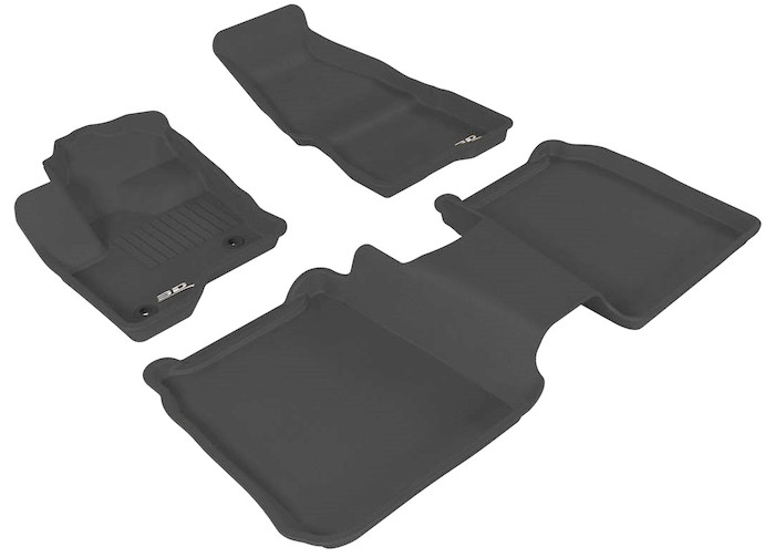 2009-2019 Ford Flex Floor Mats Liners Front and Rear Row Kagu Black w/ 2nd row center console JP-A46838QC