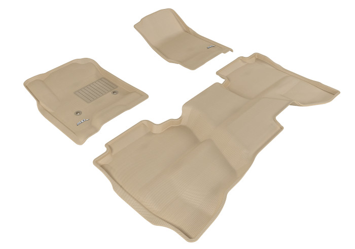 2015-2019 GMC Sierra 3500 Double Cab Floor Mats Liners Front and Rear Row Kagu Tan