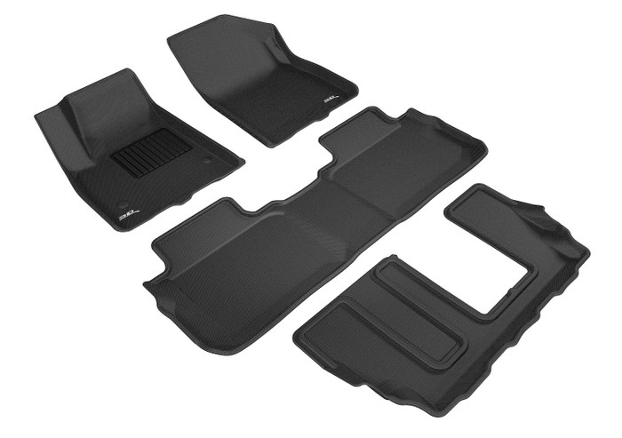 2017-2022 GMC Acadia Floor Mats Liners Front and Rear Row Kagu Black w/ bench 2nd row