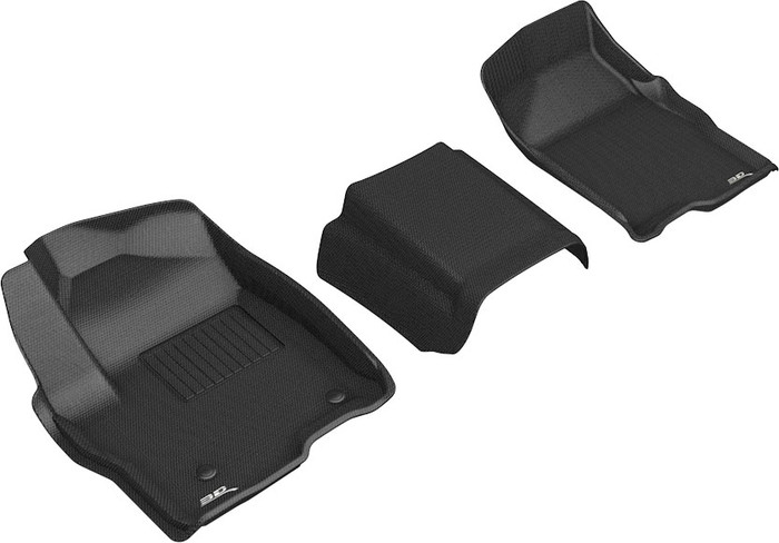 2019-2022 GMC Sierra 1500 Double/Crew Cab bench seat Floor Mats Liners Front Row Kagu Black 6 Seat