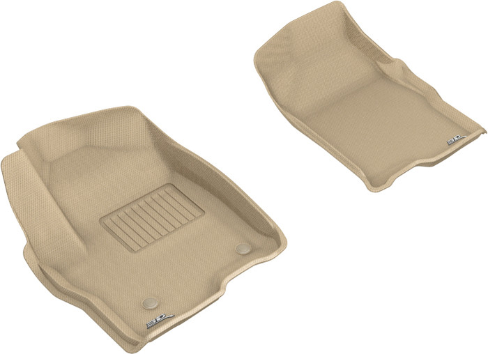 2019-2022 Chevrolet Silverado 1500 Double/Crew Cab Floor Mats Liners Front Row Kagu Tan w/ bucket seat