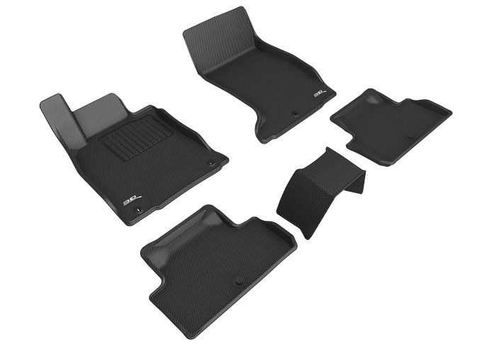 2019-2022 Genesis G70 AWD Floor Mats Liners Front and Rear Row Kagu Black