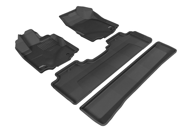 2006-2014 Honda Ridgeline Floor Mats Liners Front and Rear Row Kagu Black