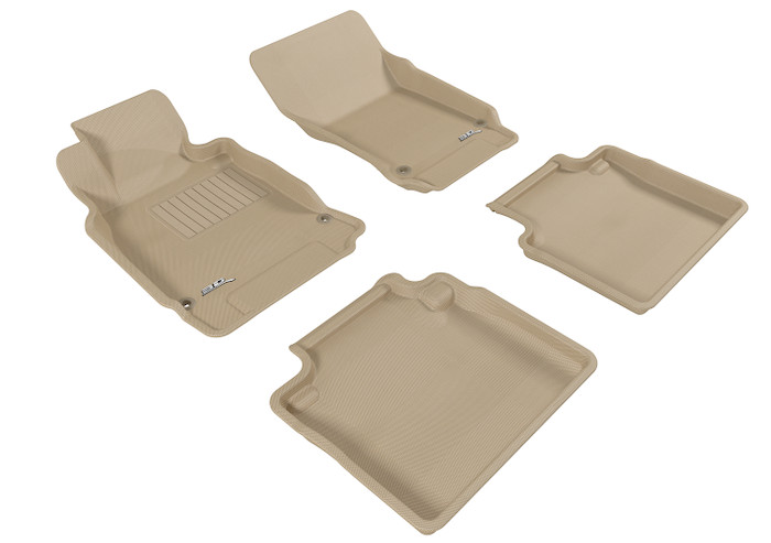2011-2013 Infiniti M37 Floor Mats Liners Front and Rear Row Kagu Tan