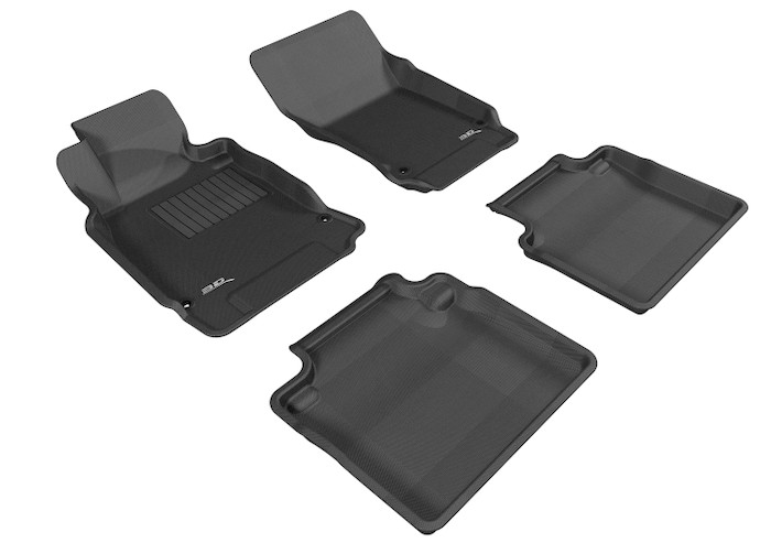 2011-2013 Infiniti M37 Floor Mats Liners Front and Rear Row Kagu Black