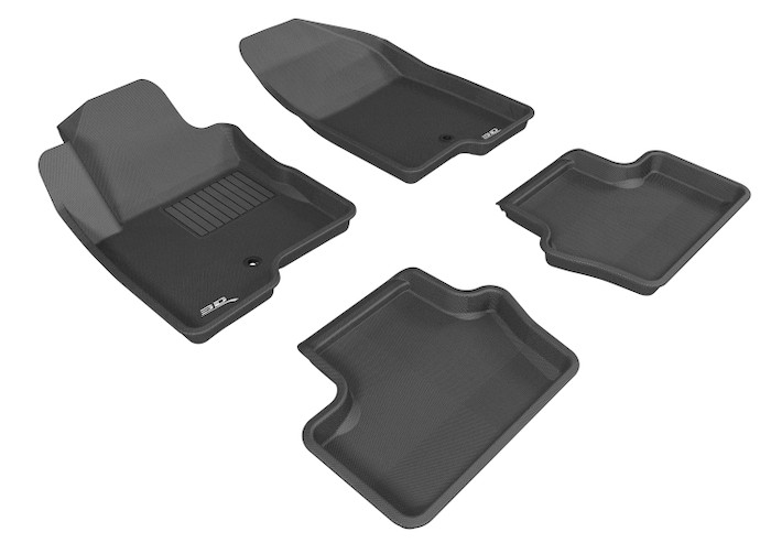 2007-2017 Jeep Patriot Floor Mats Liners Front and Rear Row Kagu Black 1 post on passenger side