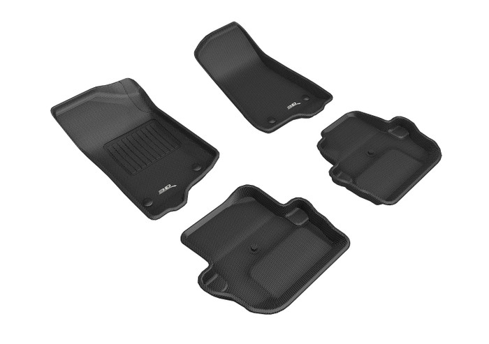 2018-2022 Jeep Wrangler JL Sport Floor Mats Liners Front and Rear Row Kagu Black