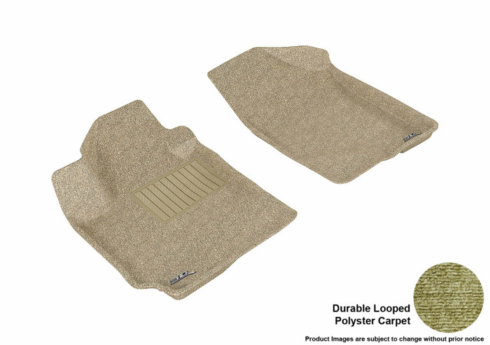 2010-2013 Kia Forte Floor Mats Liners Front Row Classic Tan