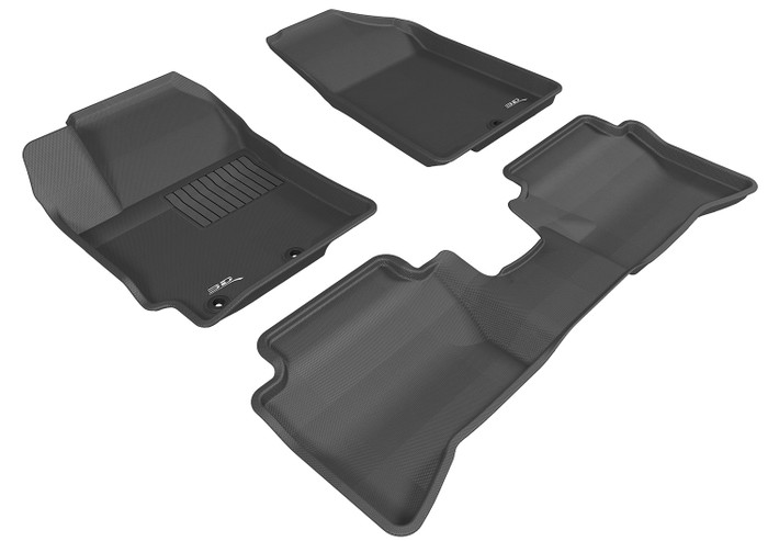 2012-2013 Kia Rio Floor Mats Liners Front and Rear Row Kagu Black