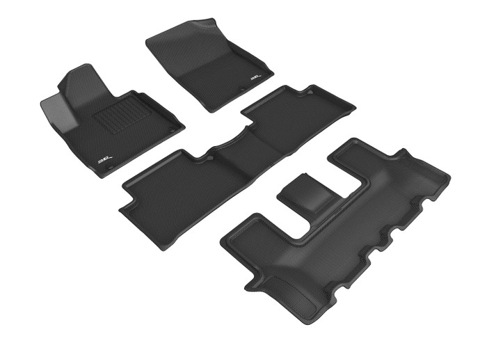 2022 Kia Sorento Floor Mats Liners Front and Rear Row Kagu Black 7 Seat
