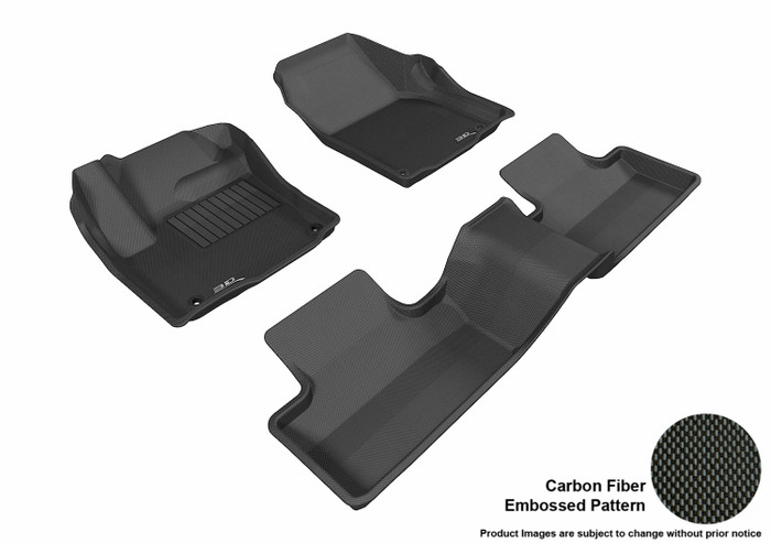 2012-2013 Land Rover Range Rover Evoque Floor Mats Liners Front and Rear Row Kagu Black