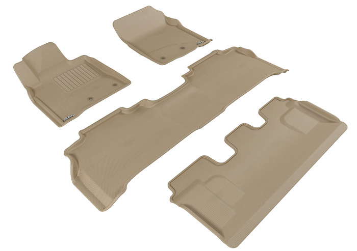 2012-2021 Lexus LX570 Floor Mats Liners Front and Rear Row Kagu Tan