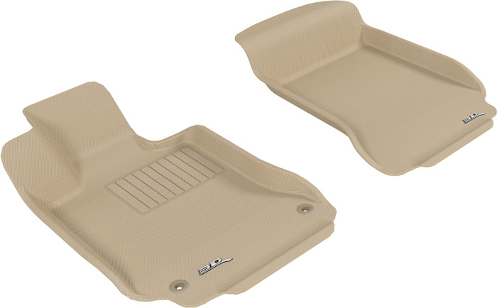 2013-2014 Mercedes-Benz C-Class Coupe W204 Floor Mats Liners Front Row Kagu Tan