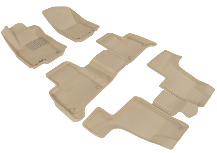 2013-2016 Mercedes-Benz GL X166 Floor Mats Liners Front and Rear Row Kagu Tan