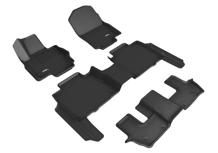 2020-2022 Mercedes-Benz GLS Floor Mats Liners Front and Rear Row Kagu Black w/ Executive rear seat package