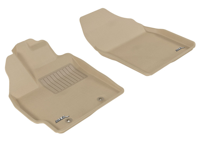 2010-2011 Toyota Prius Floor Mats Liners Front Row Kagu Tan w/ retention hook at driver side floor