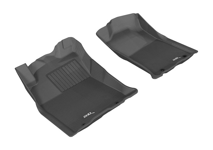 2012-2015 Toyota Tacoma Double Cab Floor Mats Liners Front Row Kagu Black Automatic Transmission