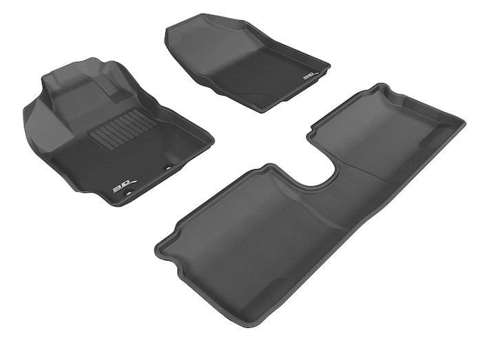 2012-2014 Toyota Yaris Hatchback Floor Mats Liners Front and Rear Row Kagu Black
