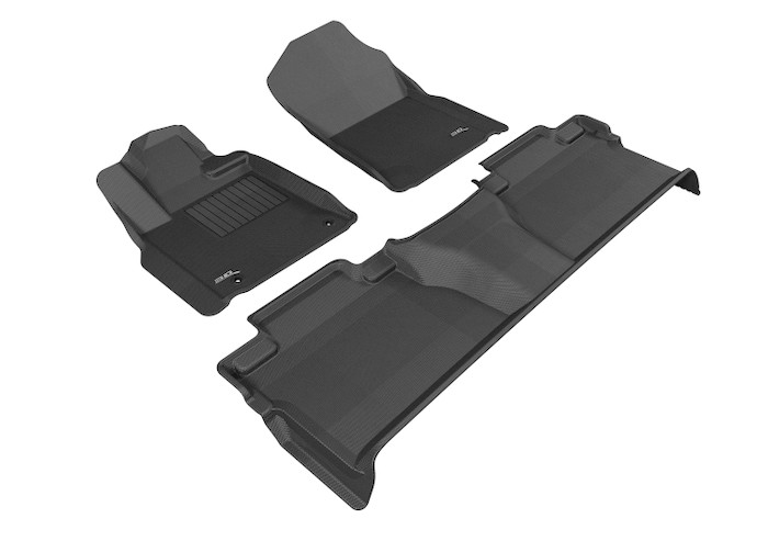 2014-2021 Toyota Tundra Crewmax Cab Floor Mats Liners Front and Rear Row Kagu Black