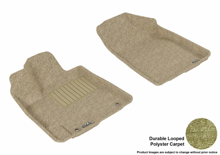 2008-2013 Toyota Highlander Hybrid Floor Mats Liners Front Row Classic Tan