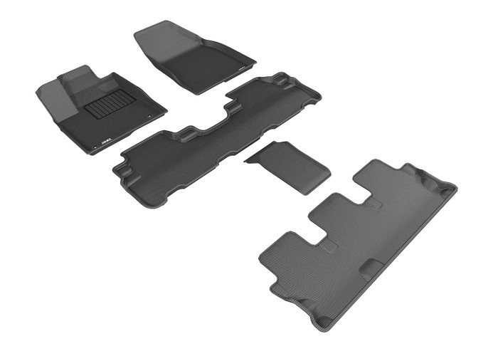 2014-2019 Toyota Highlander Floor Mats Liners Front and Rear Row Kagu Black w/ bucket 2nd row