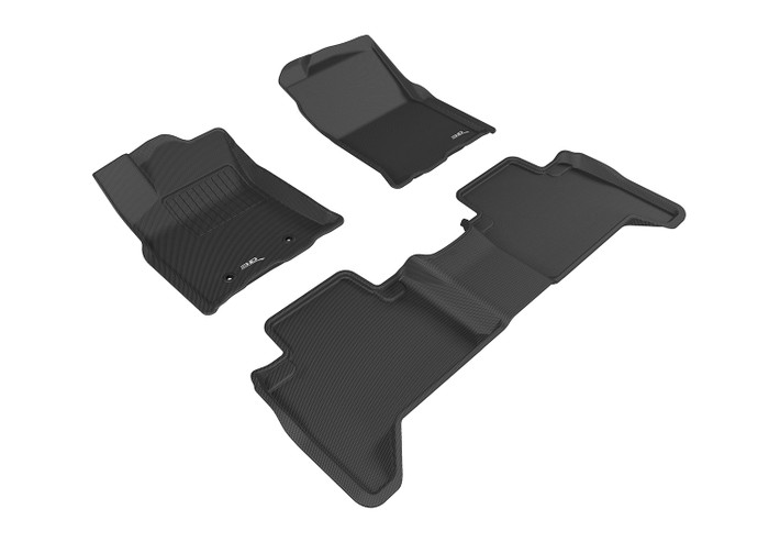 2016-2017 Toyota Tacoma Double Cab Floor Mats Liners Front and Rear Row Kagu Black retentsion at passenger side