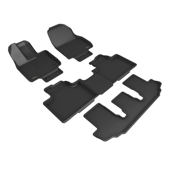 2021-2022 Toyota Highlander Hybrid Floor Mats Liners Front and Rear Row Kagu Black w/ bucket 2nd row JP-A48862QC