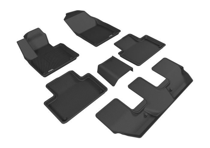 2015-2022 Volvo XC90 T6 Floor Mats Liners Front and Rear Row Kagu Black