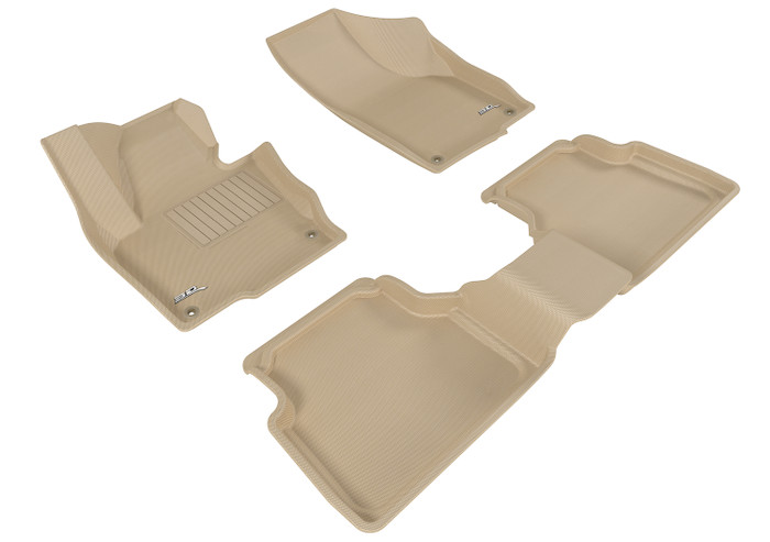 2009-2017 Volkswagen Tiguan Floor Mats Liners Front and Rear Row Kagu Tan