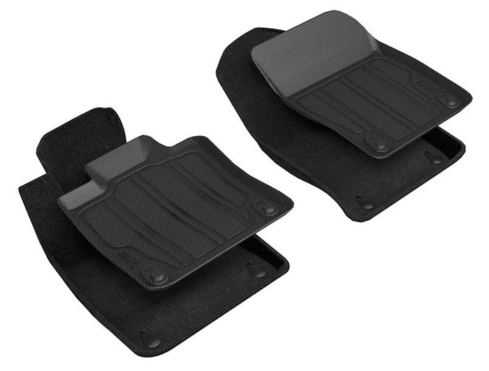 2019-2021 Volvo S60 Floor Mats Liners Front Row Elegant Hybrid Black