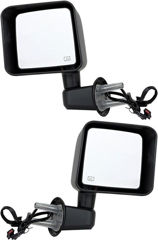 2015-2018 Jeep Wrangler Side View Door Mirror , Power Glass , Heated , Textured - Driver and Passenger Side