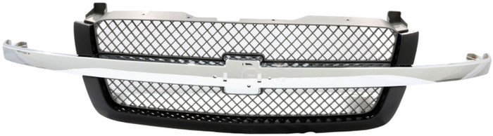 For 2003-2006 Chevrolet Silverado 1500 2500 3500 Avalanche Grille Assembly Chrome, Painted Grey
