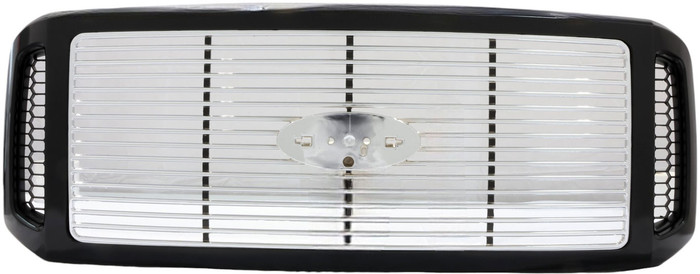 For 2005-2007 Ford F250 F350 F450 F550 2005 Excursion Grille Assembly Painted Black Shell with Chrome Insert
