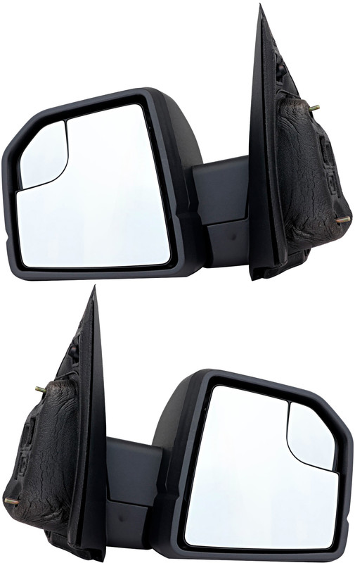 For 2015-2020 Ford F-150 Manual Textured Black Side Door Mirror Driver and Passenger Pair
