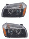 2005 Dodge Magnum Headlight Set Halogen Black Housing Pair Driver and Passenger Side