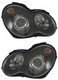 2001 Mercedes-Benz C240 Headlight Set Halogen Black Housing Pair Driver and Passenger Side