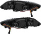 2007 Honda Civic Headlight Set Halogen Black Housing Pair Driver and Passenger Side