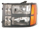2010 GMC Sierra 1500 Hybrid Headlight Set Halogen Black Housing Pair Driver and Passenger Side