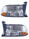 2003 Dodge Durango Headlight Set Halogen Chrome Housing Pair Driver and Passenger Side