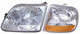1999 Ford Expedition XL Headlight Set Halogen Chrome Housing Pair Driver and Passenger Side