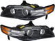 2007-2008 Acura TL S Headlights Driver Left and Passenger Right Side HID/Xenon