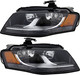 2009-2012 Audi S4 Headlights Driver Left and Passenger Right Side Halogen
