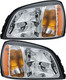 2004-2005 Cadillac DeVille Headlights Driver Left and Passenger Right Side Halogen