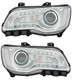 2018-2020 Chrysler 300 Headlights Driver Left and Passenger Right Side Halogen Chrome Trim
