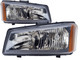 2003-2004 Chevrolet Silverado 1500 Headlights Driver Left and Passenger Right Side Halogen