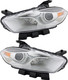 2013-2016 Dodge Dart Headlights Driver Left and Passenger Right Side HID/Xenon Chrome Trim