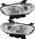 2013-2015 Dodge Dart Headlights Driver Left and Passenger Right Side Halogen Chrome Trim