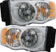 2005 Dodge Ram 2500 Headlights Driver Left and Passenger Right Side Halogen